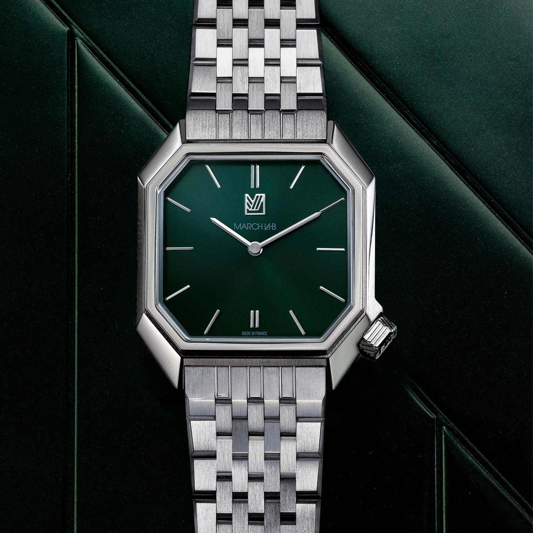 March LA.B Mansart Forest Electric 7-link steel bracelet 34 x 39 mm