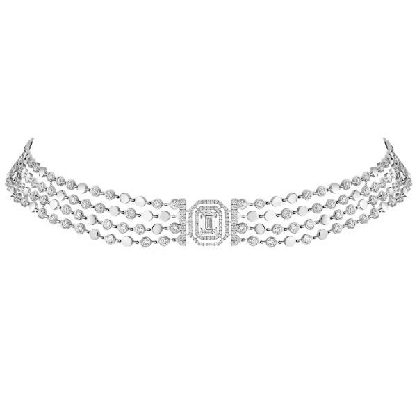 Messika D-Vibes Multi Rangs necklace in white gold and diamonds