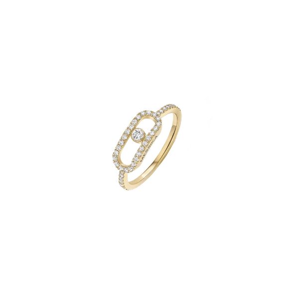 Messika Move Uno GM Pavé ring in yellow gold and diamonds