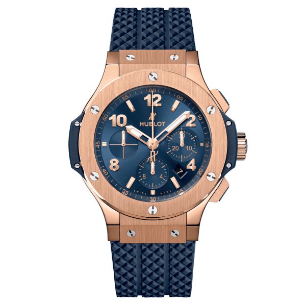 Hublot Big Bang Original Gold Blue automatic watch blue dial blue rubber strap 44 mm
