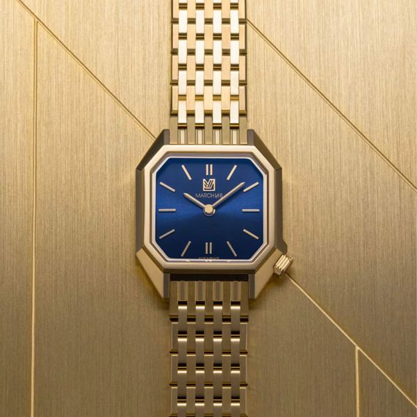 March LA.B Lady Mansart Electrique Amiral quartz steel bracelet 9 links