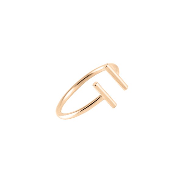 Bague ouverte Ginette NY Gold Strip en or rose