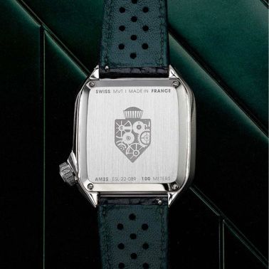 March LA.B AM2 Slim Electric Navy brown perforated buffalo leather strap 36 mm