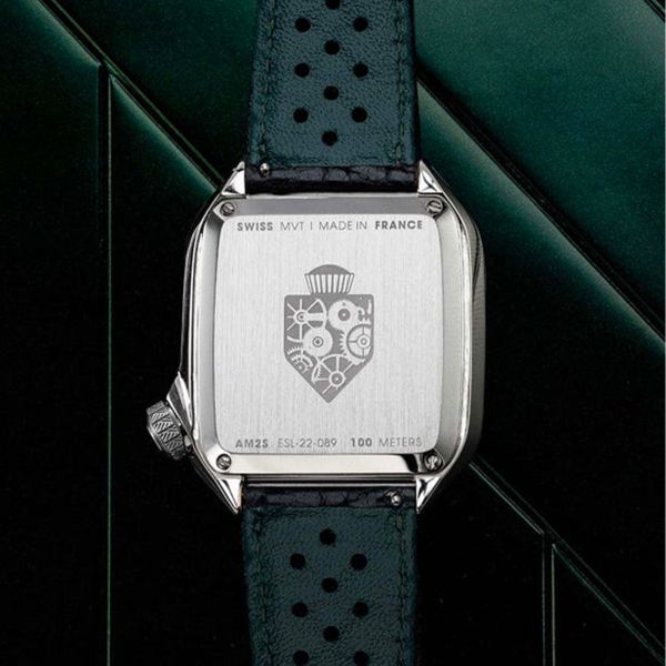 March LA.B AM2 Slim Electric Navy brown perforated buffalo leather strap 36 mm