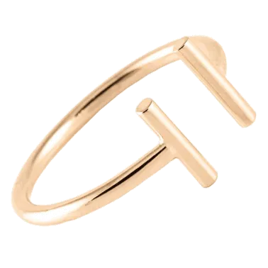 Bague ouverte Ginette NY Gold Strip en or rose