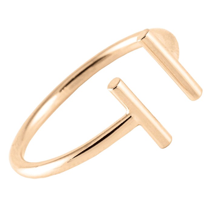 Bague ouverte Ginette NY Gold Strip en or rose