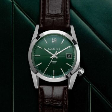 Montre March LA.B AM69 Automatique Grall bracelet cuir alligator 36 mm