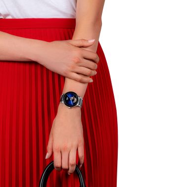 Montre Rado Centrix Open Heart automatique cadran bleu bracelet acier et céramique noire 39,5 mm R30012202