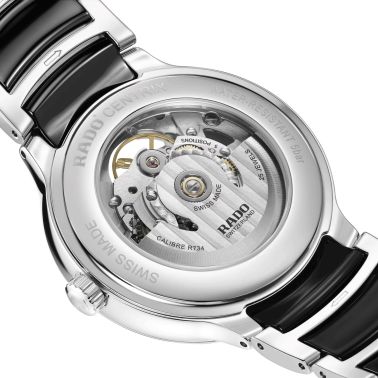 Montre Rado Centrix Open Heart automatique cadran gris bracelet acier et céramique noire 39,5 mm R30012152