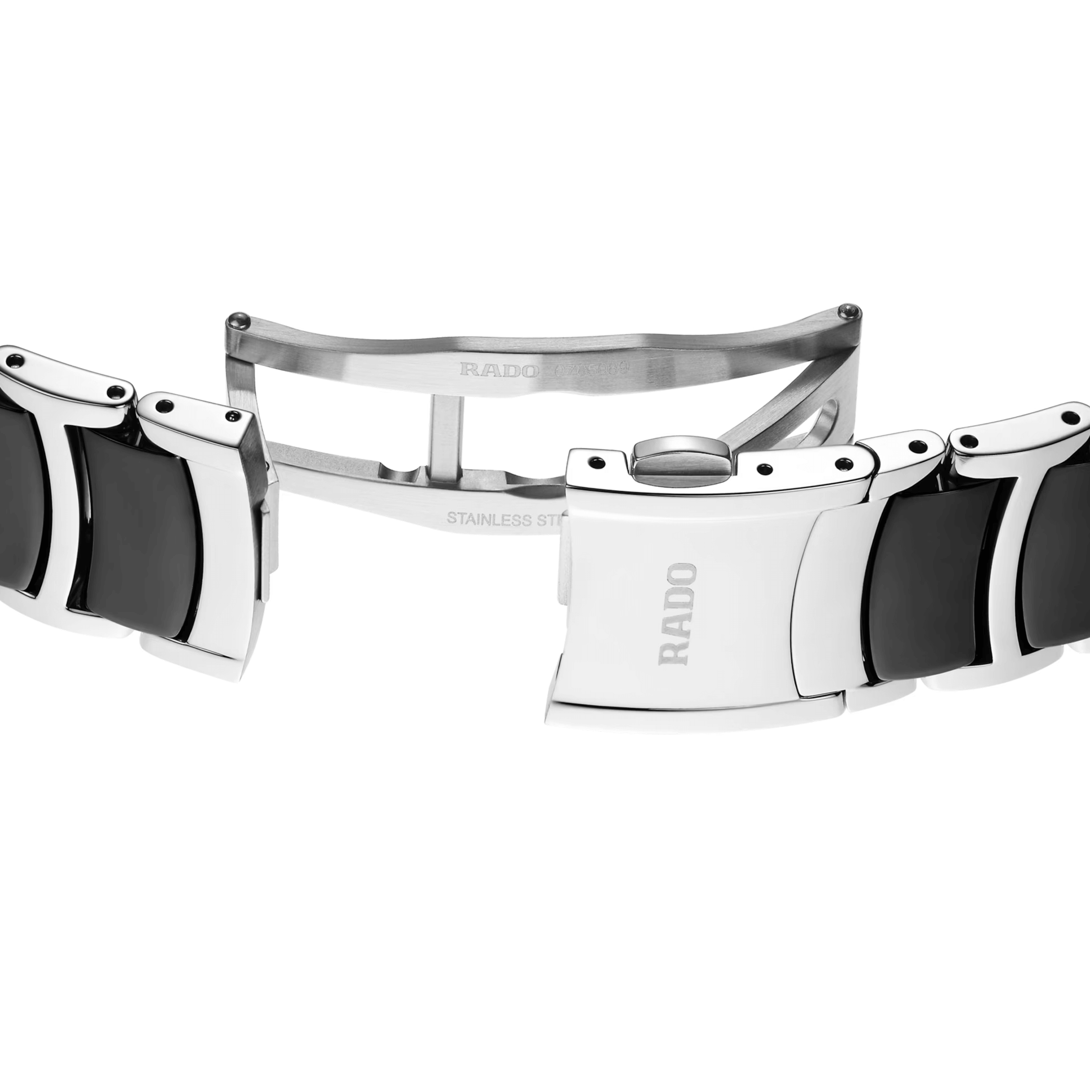 Montre Rado Centrix Open Heart automatique cadran gris bracelet acier et céramique noire 39,5 mm R30012152