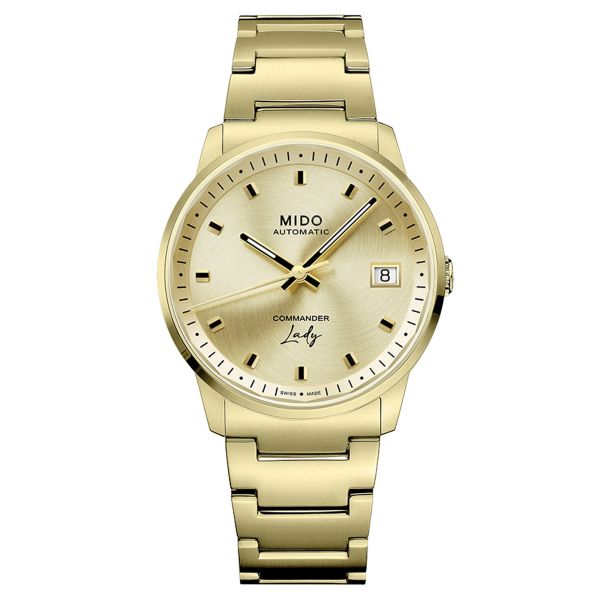 Montre Mido Commander Lady automatique cadran champagne 35 mm M021.207.33.021.00