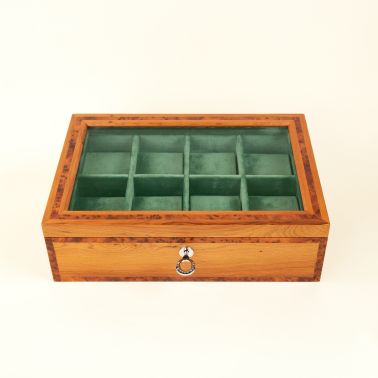 London 8 Watches Box My Watch Hotel in wood and green velvet