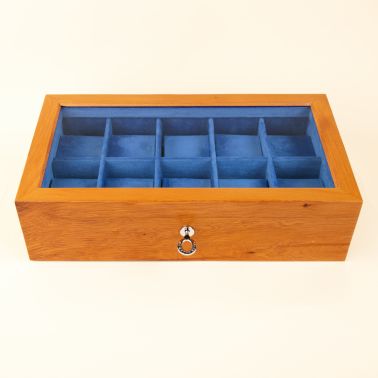 Barcelona 10 Watches Box My Watch Hotel in wood and blue velvet