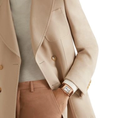 Jaeger-LeCoultre Reverso Tribute Duoface Calendar Pink gold watch manual winding grey dial brown leather strap