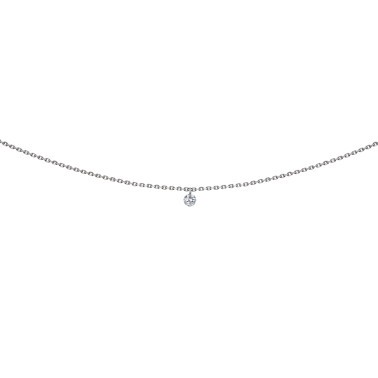 Pendentif La Brune et La Blonde 360° en or blanc et diamant 0,07 carat
