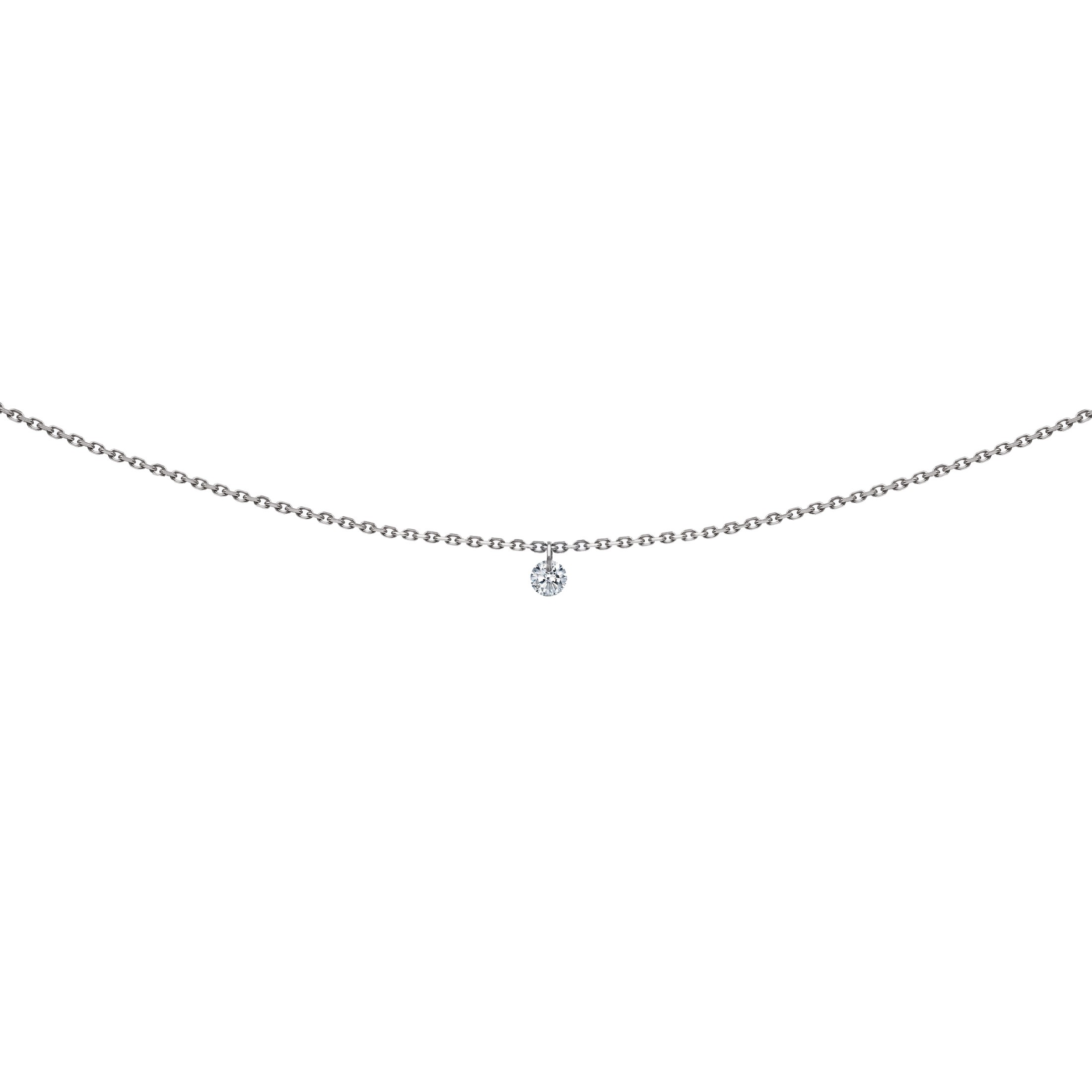 Pendentif La Brune et La Blonde 360° en or blanc et diamant 0,07 carat