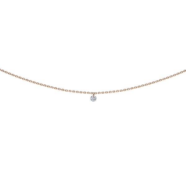 Pendentif La Brune et La Blonde 360° en or rose et diamant 0,07 carat