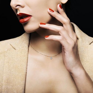 Pendentif La Brune et La Blonde 360° en or blanc diamant taille coeur 0,30 carat