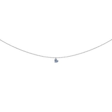 Pendentif La Brune et La Blonde 360° en or blanc diamant taille coeur 0,30 carat
