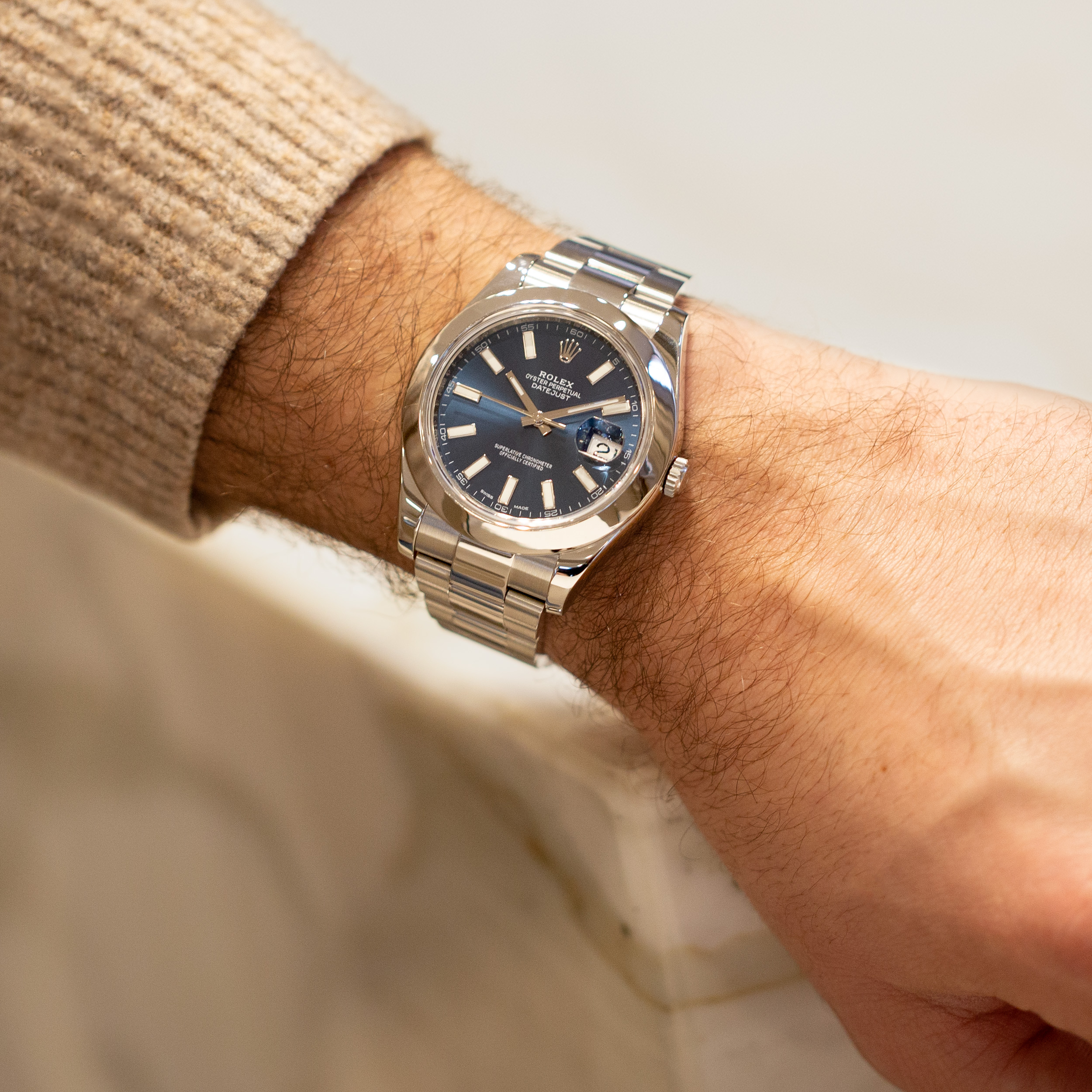 Pre Owned Rolex DateJust II 116300 Full Set 2016 cadran bleu Lepage