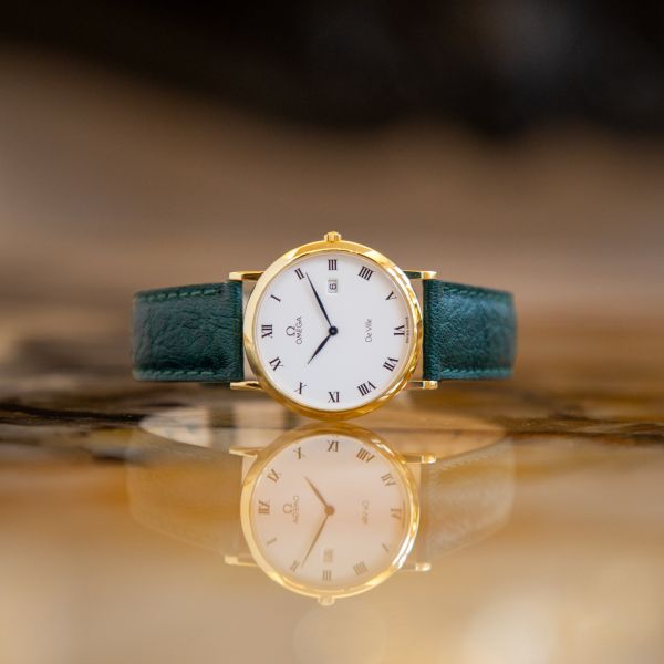 Vintage Omega De Ville quartz or jaune 34 mm Full Set 1996 - Lepage
