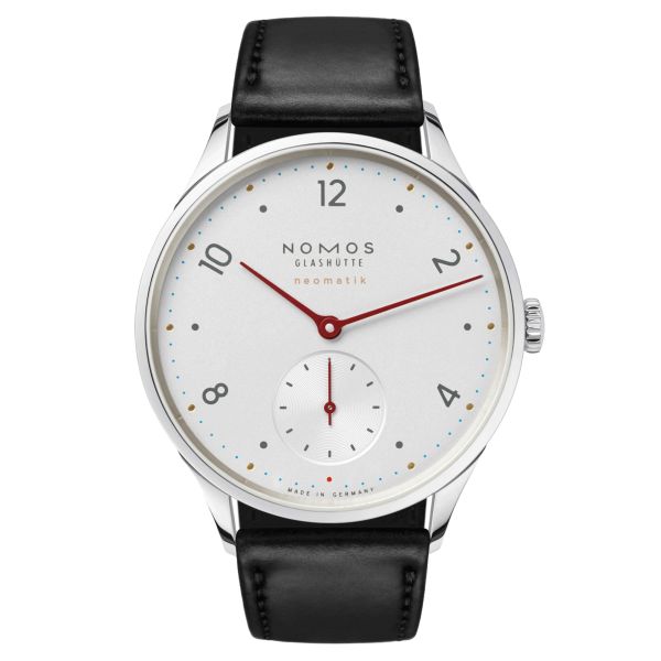 Montre NOMOS Minimatik automatique bracelet cuir noir cousu main 35,5 mm 1203