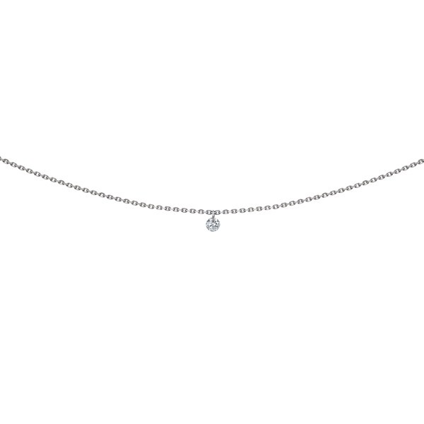 Pendentif La Brune et La Blonde 360° en or blanc et diamant 0,30 carat