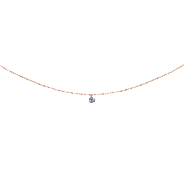 Pendentif La Brune et La Blonde 360° en or rose diamant taille coeur 0,15 carat