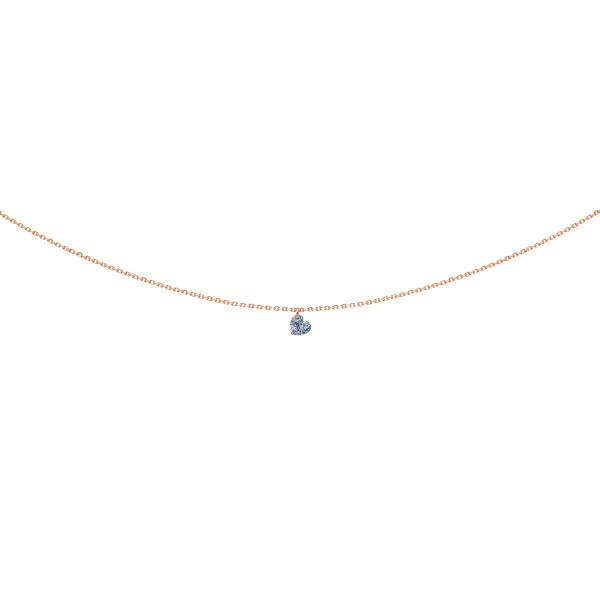 Pendentif La Brune et La Blonde 360° en or rose diamant taille coeur 0,15 carat