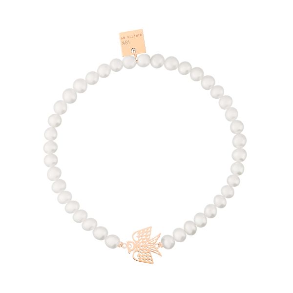Ginette NY Georgia bracelet in rose gold and pearls