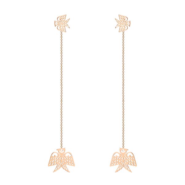 Ginette NY Georgia drop earrings in rose gold