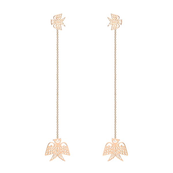 Boucles d'oreilles pendantes Ginette NY Georgia en or rose