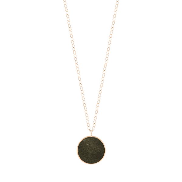 Ginette NY Ever necklace in rose gold and gold gilded obsidian