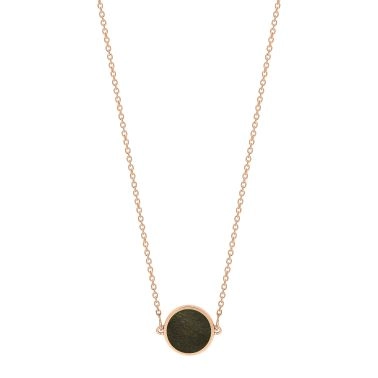 Ginette NY Mini Ever necklace in rose gold and gold gilded obsidian