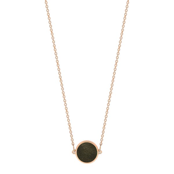 Ginette NY Mini Ever necklace in rose gold and gold gilded obsidian