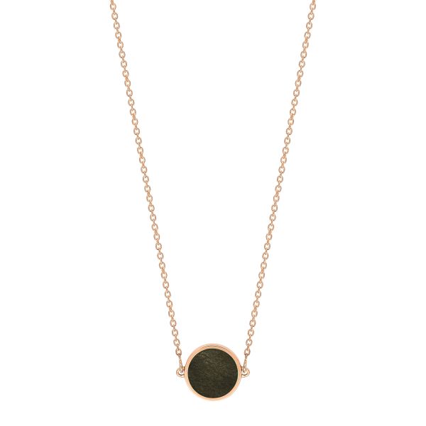 Ginette NY Mini Ever necklace in rose gold and gold gilded obsidian