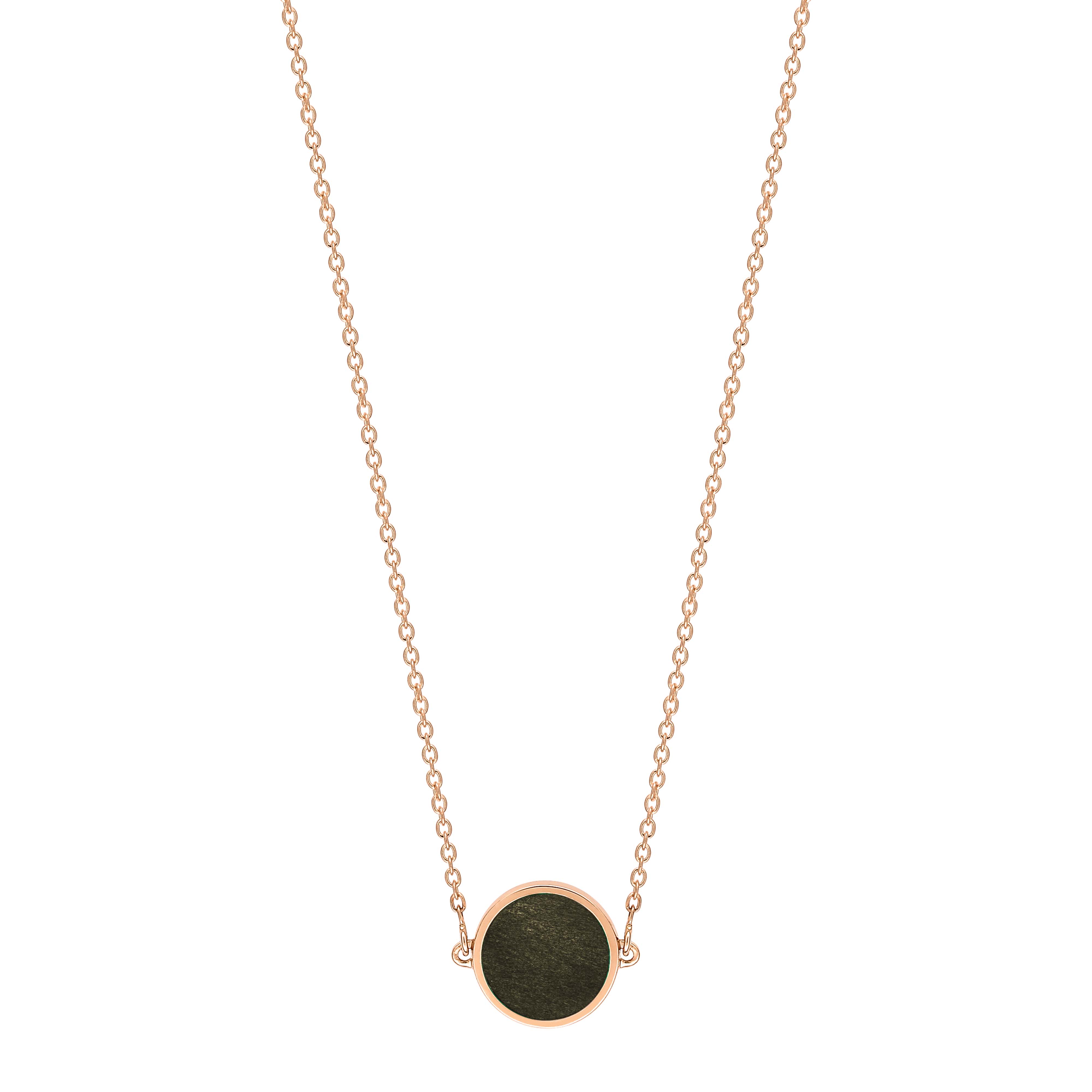 Collier Ginette NY Mini Ever en or rose et obsidienne dorée