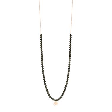 Ginette NY Georgia necklace in rose gold and gold gilded obsidian