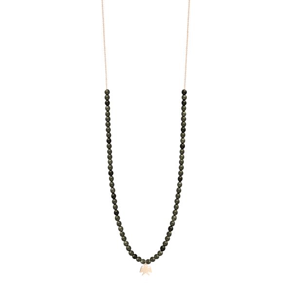 Ginette NY Georgia necklace in rose gold and gold gilded obsidian