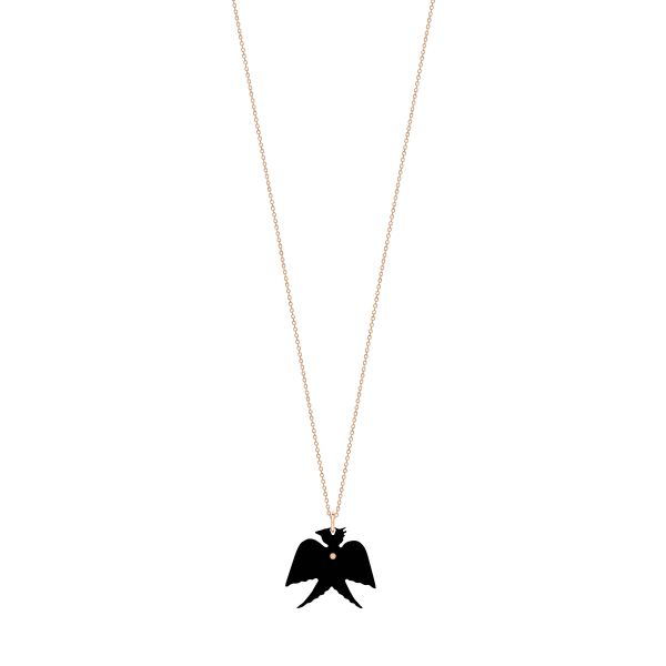 Ginette NY Georgia Mini necklace in rose gold and onyx