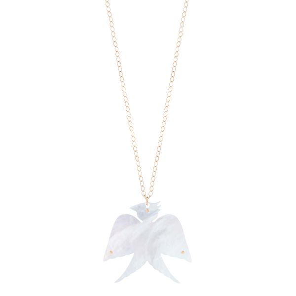Ginette NY Georgia Jumbo Necklace in rose gold and white mother-of-pearl