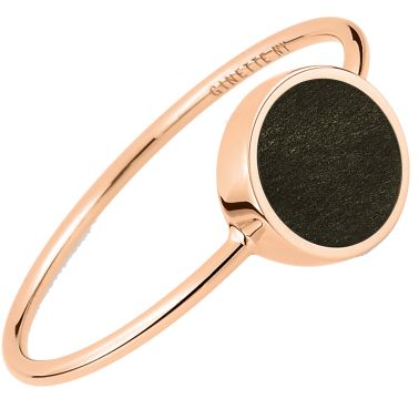 Ginette NY Ever Disc Mini ring in rose gold and gold gilded obsidian
