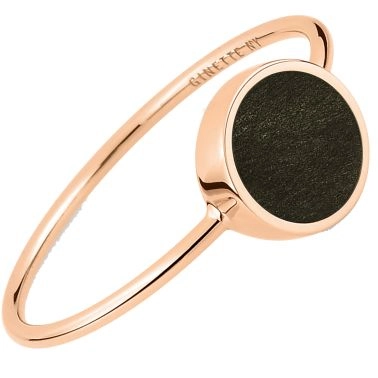 Ginette NY Ever Disc Mini ring in rose gold and gold gilded obsidian
