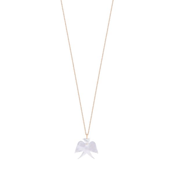 Ginette NY Georgia Mini necklace in rose gold and white mother-of-pearl