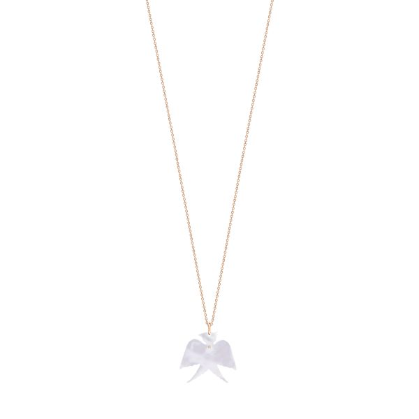 Ginette NY Georgia Mini necklace in rose gold and white mother-of-pearl