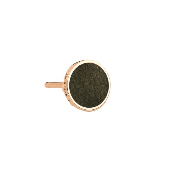 Ginette NY Ever Disc Solo earring in rose gold and gold gilded obsidian