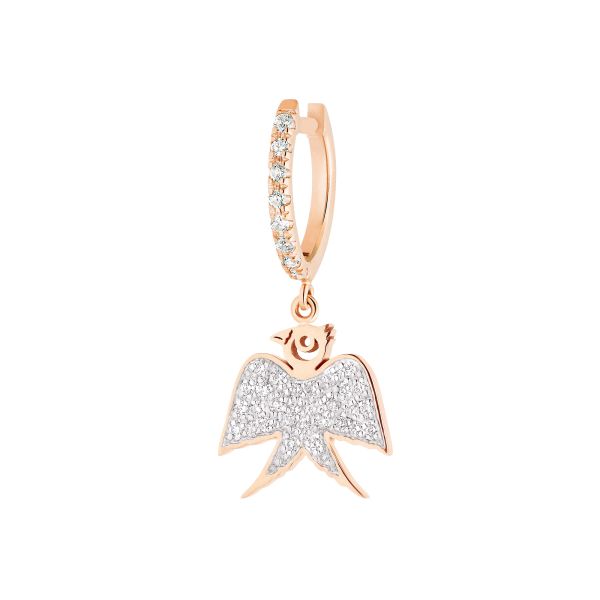 Ginette NY Georgia Solo Earring in rose gold and diamonds