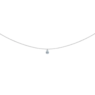 Pendentif La Brune et La Blonde 360° en or blanc diamant taille poire 0,25 carat