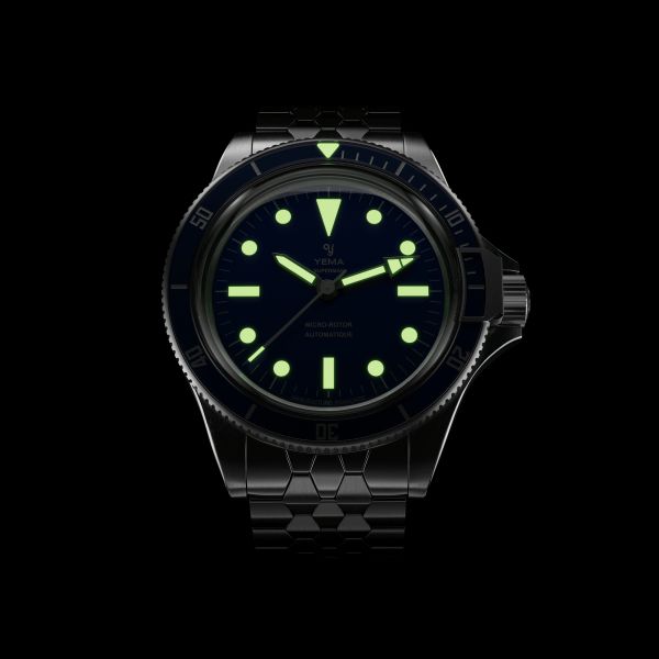 Montre Yema Superman Slim CMM.20 automatique cadran bleu bracelet acier 39 mm 11.24.55.SN.M3