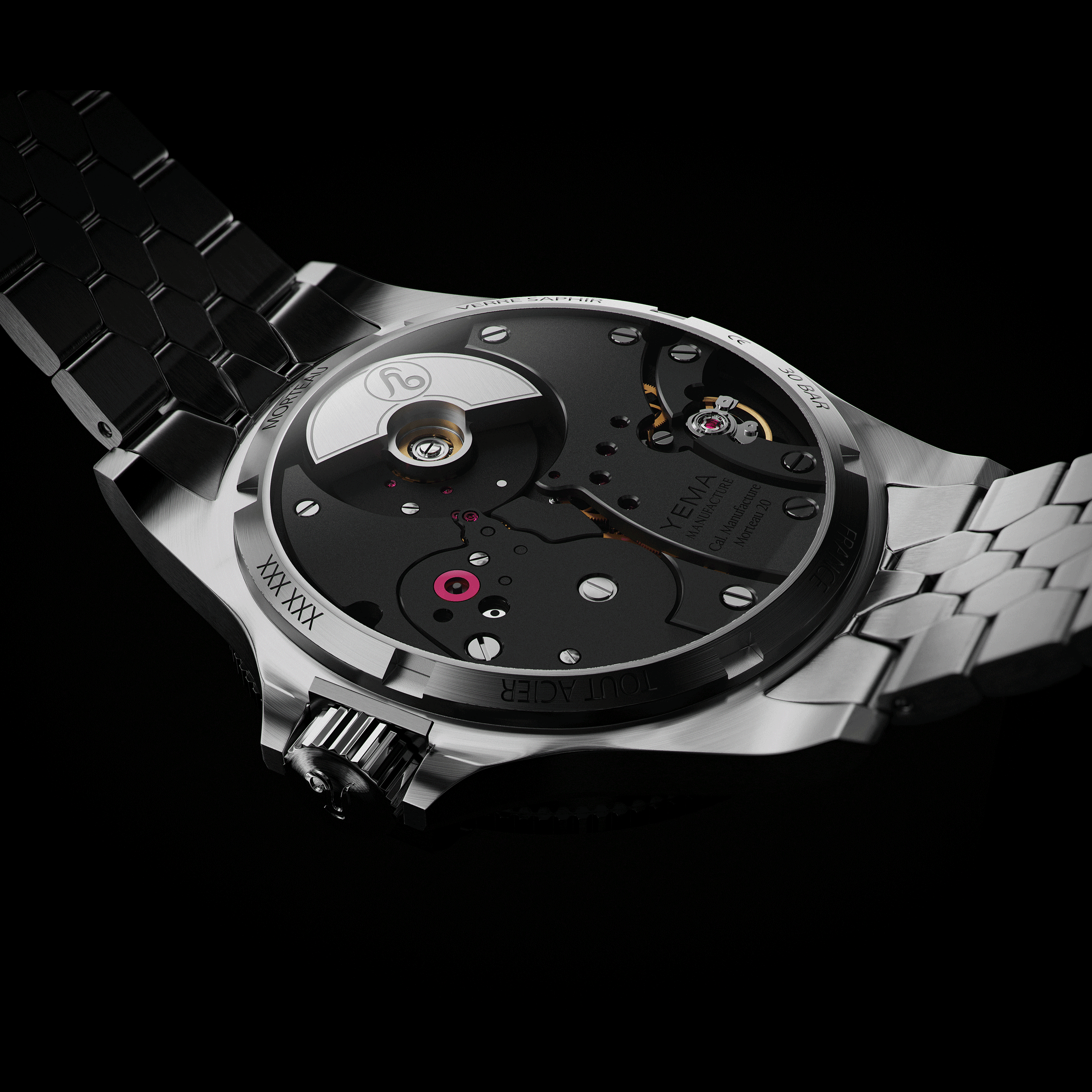 Montre Yema Superman Slim CMM.20 automatique cadran bleu bracelet acier 39 mm 11.24.55.SN.M3